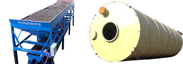 batching machine and cement silo